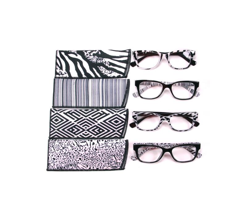 Klimit B&W Reading Glasses With Spring Case #R669SC