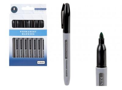 Kensington Permanent Markers Black 8pk