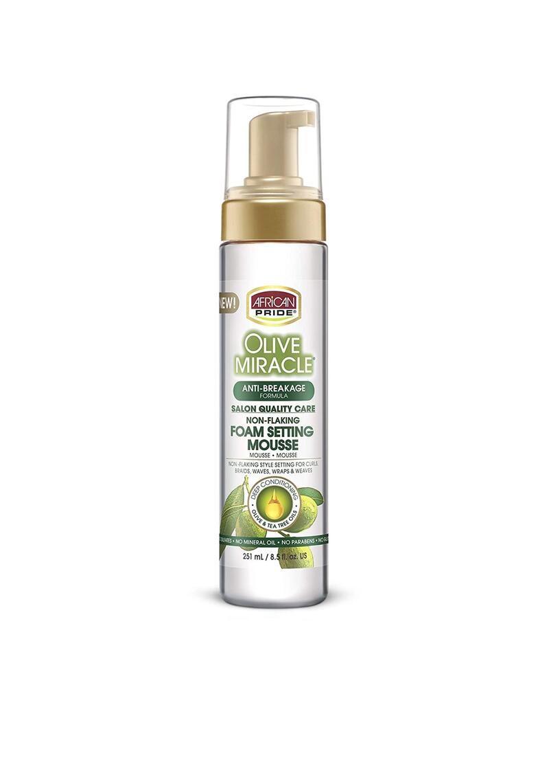African Pride Olive Miracle Anti-Breakage Foam Setting Mousse 8.5oz