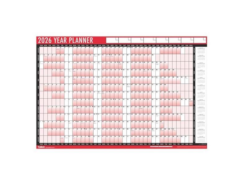 Calendar R&B Full Year Wallplanner