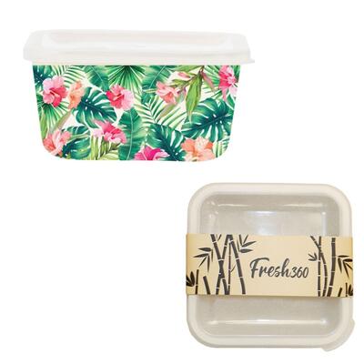 Square Bamboo Food Container 40oz