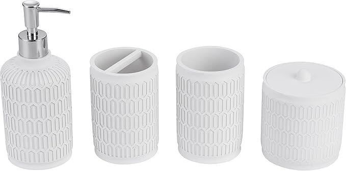 Black/White 4pc Ceramic Bathroom Set Assorted