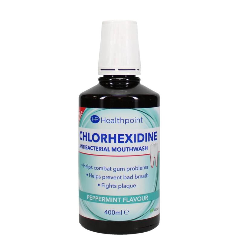 Healthpoint Chlorhexidine Antibacterial Mouthwash AF Peppermint 400ml
