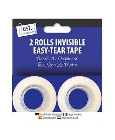 Just Stationary Invisible Easy Tear Tape 2pk