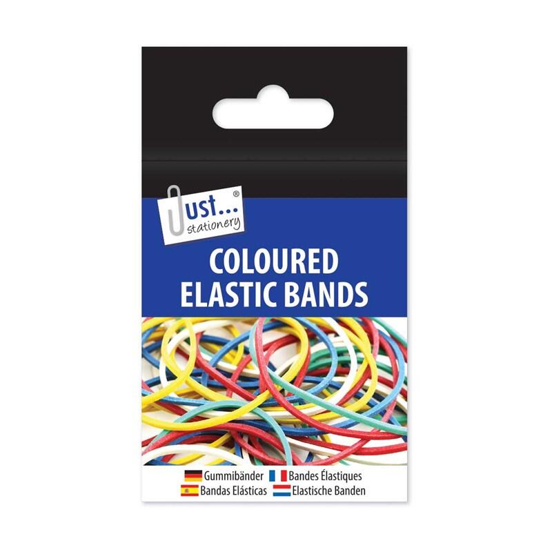 Elastic Bands Assorted Colours 30g