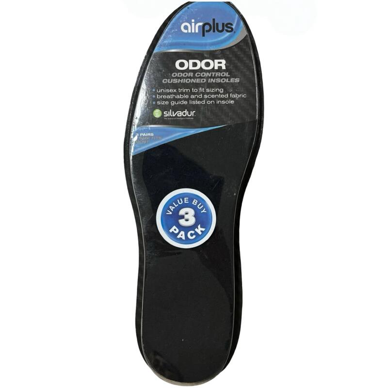 Airplus Odor Control Cushioned Insoles One Size 3pk