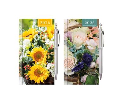 Diary Slim WTV with Pen Floral Assorted 1 count