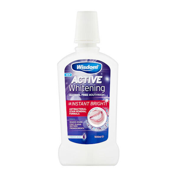 Wisdom Active Whitening Instant Bright Mouthwash 500ml