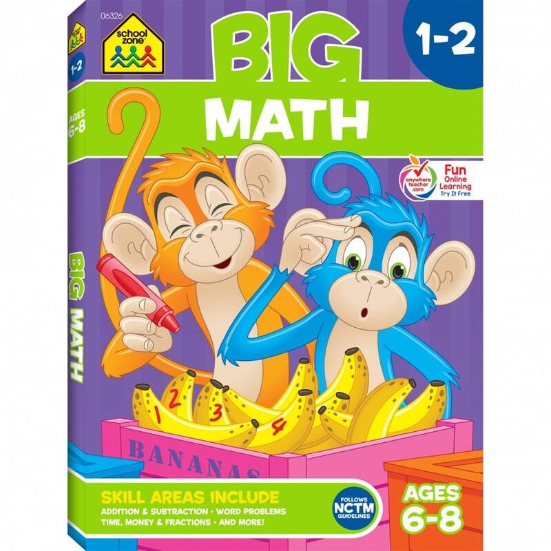 School Zone Big Math Ages 6 to 8 Workbook Grades 1-2