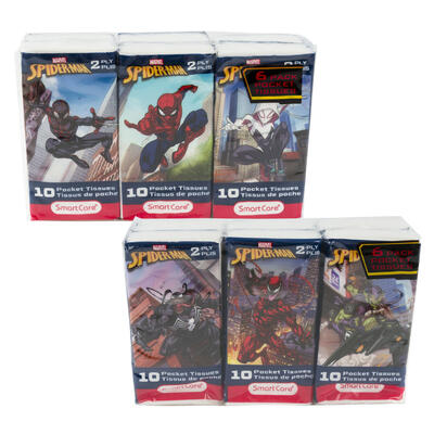 Spiderman Pocket Tissue 2ply 6pk