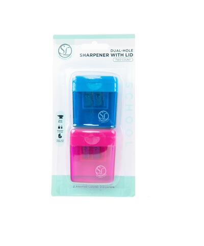Supply Line Dual-Hole Sharpener With Lid 2 count