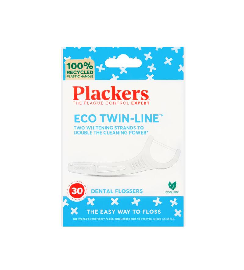 Plackers Eco Twin Line Flossers Cool Mint 30 count
