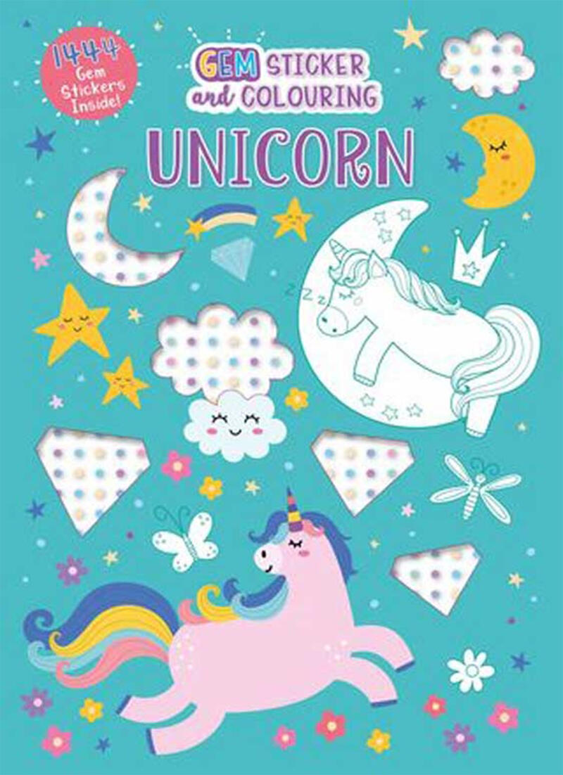 Gem Unicorn Sticker & Colouring Book