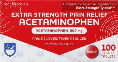 Rite Aid Acetaminophen Extra Strength Sweet Coated Tablets 100ct