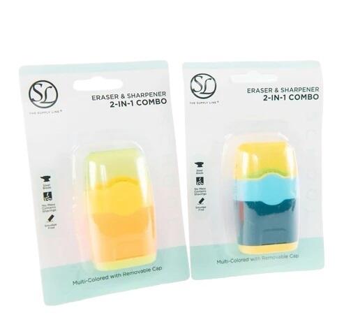2 In 1 Sharpener Eraser Assorted