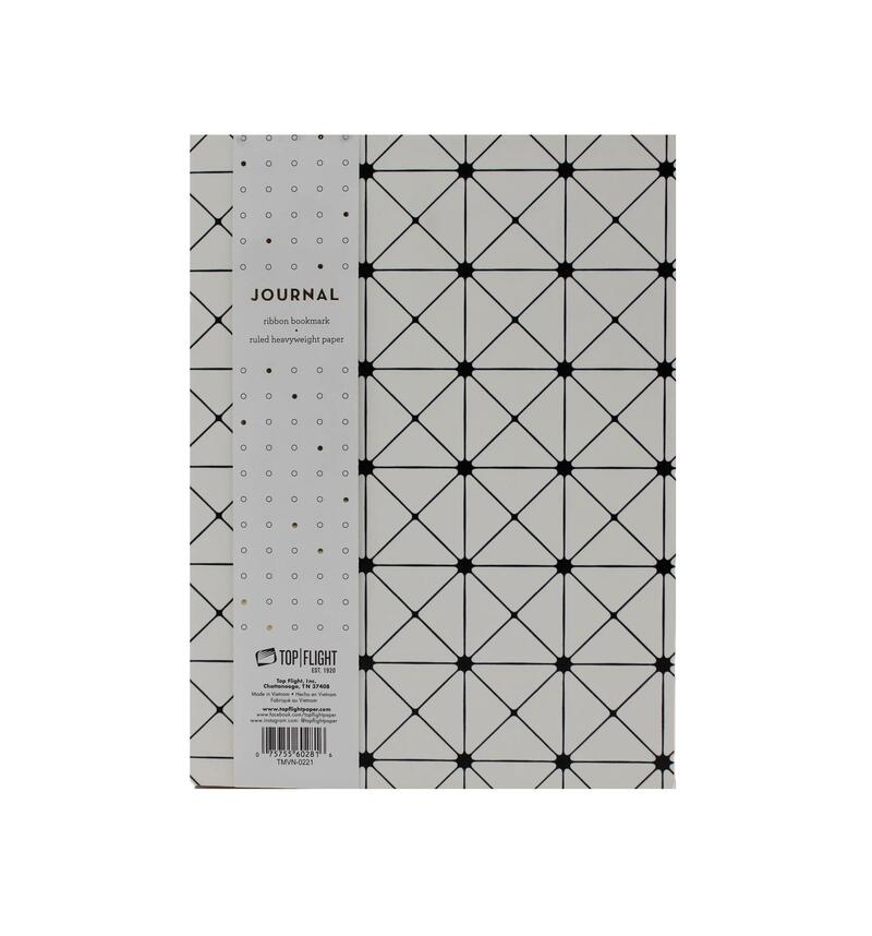 Top Flight Crisscross Cream Leatherette Journal 6X8