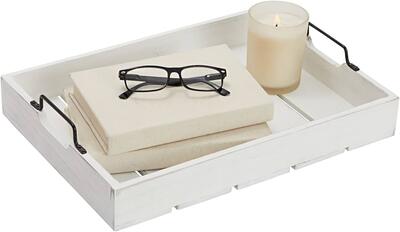 White Wooden Coffee Table Tray