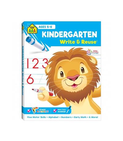 School Zone Kindergarten Spiral Write & Reuse Workbook 4