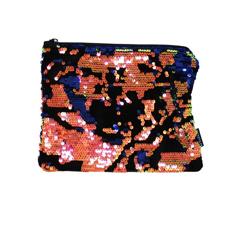 Magic Sequin Zipper Pouch Velvet