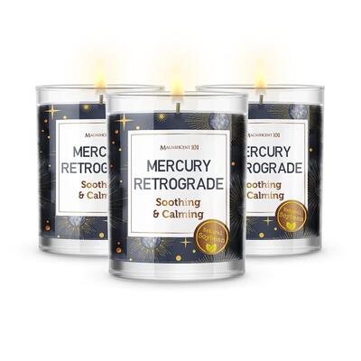 Glass Candle Vibes Mercury Retrograde 3pk