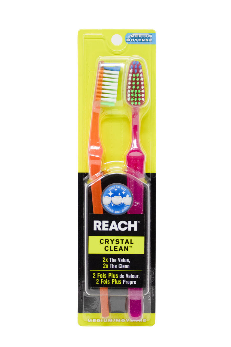 Reach Crystal Clean Toothbrushes Medium 2 pack