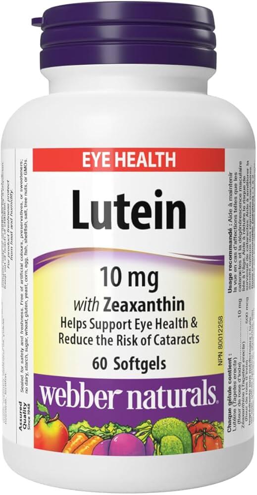 Webber Lutein With Zeaxanthin 10mg 60 Softgels