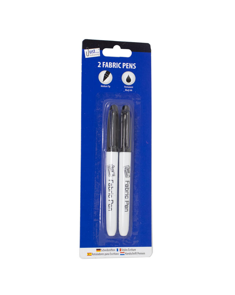 Just Stationery Permanent Fabric Marker Pens 2ct