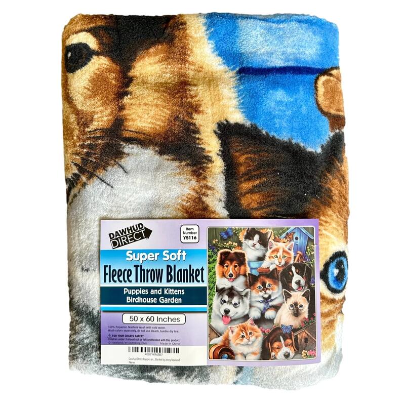 Puppies & Kittens Fleece Blanket 50x60