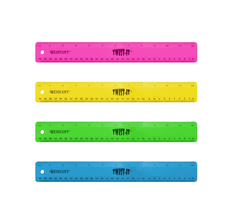 Westcott Twist It Flexible Rulers Assorted 1 count