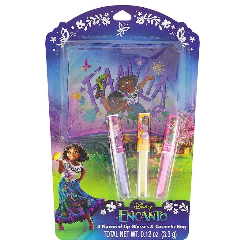 Encanto Lip Gloss & Cosmetic Bag 3pk