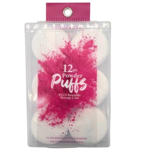Tru Beauty White Powder Puffs 12pcs
