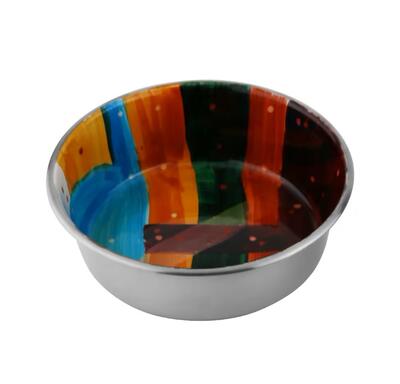 Heavy Pet Bowl Metal Large Multi Color