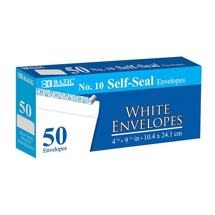 Bazic #10 Self-Seal White Envelope 50 ct