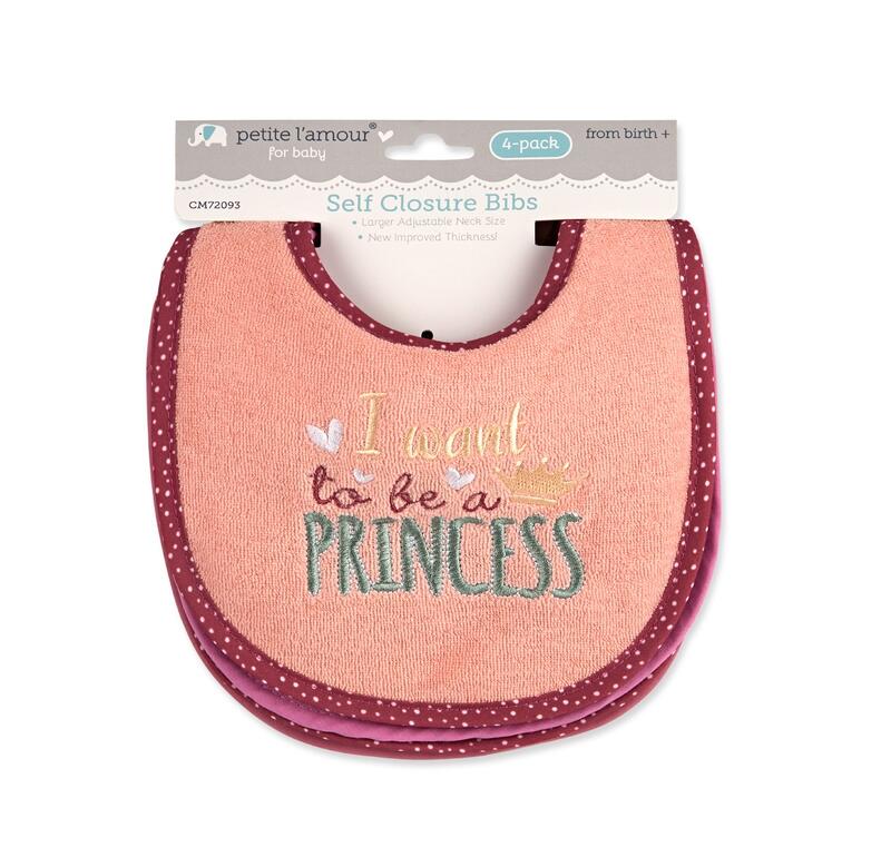 Cribmates Self Closure Bibs Girl 4 pack