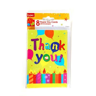 8PCS HAPPY B.DAY THANK YOU CRD