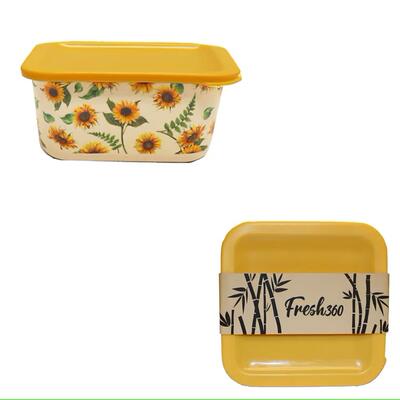 Square Bamboo Food Container 22oz