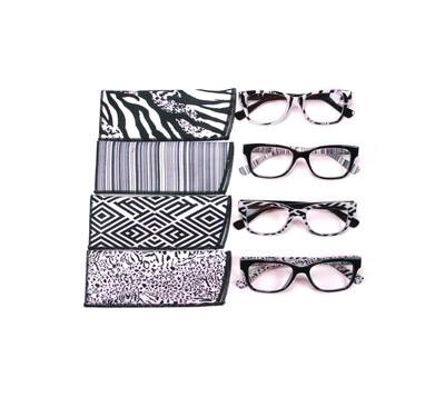 Klimit B&W Reading Glasses With Spring Case #R669SC