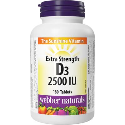 Webber Extra Strength D3 2500IU 180 Tabs