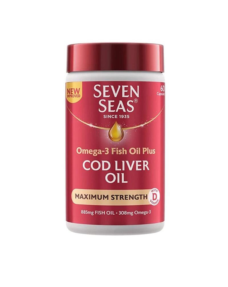 Seven Seas Cod Liver Oil Capsules Maximum Strength 60 count