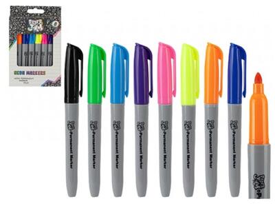 Paper Jam Neon Permanent Markers 8pk