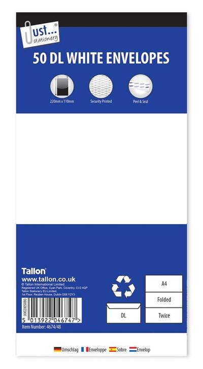 DL White peal & seal Envelopes 50ct