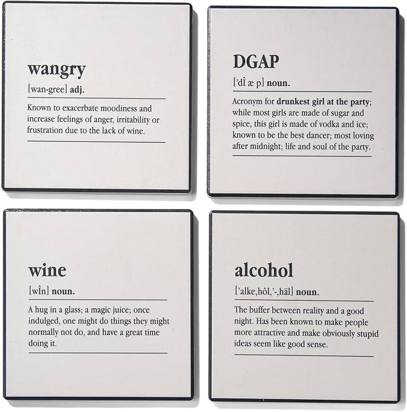 Definitions Ceramic Coasters 4pcs