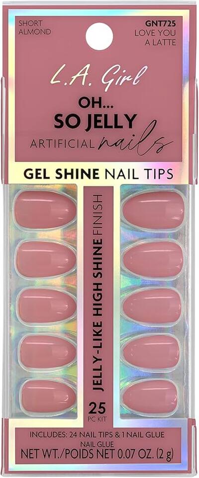 L.A Girl Oh So Jelly Nail Tips Love You A Latte 25pc