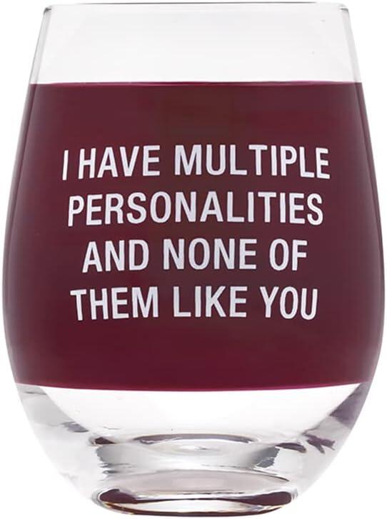 Multiple Personalites Wine Glass