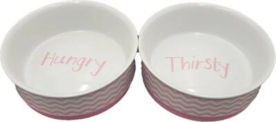 Bone Dry Ceramic Pet Collection Chevron Large Set Assorted