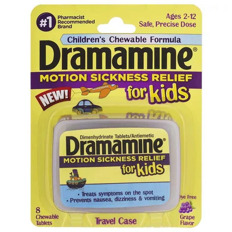 Dramamine Motion Sickness Relief For Kids 8 Tabs