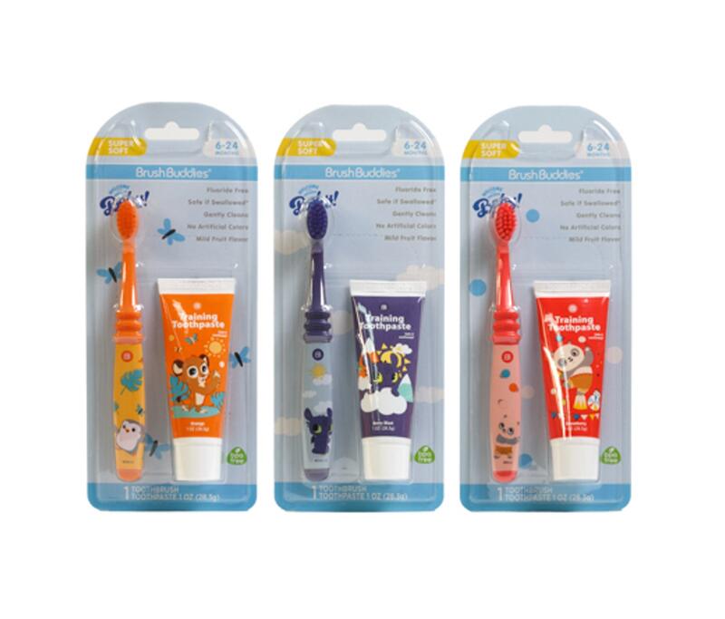 Brush Buddies Toothpaste & Toothbrush Baby Set Super Soft Assorted