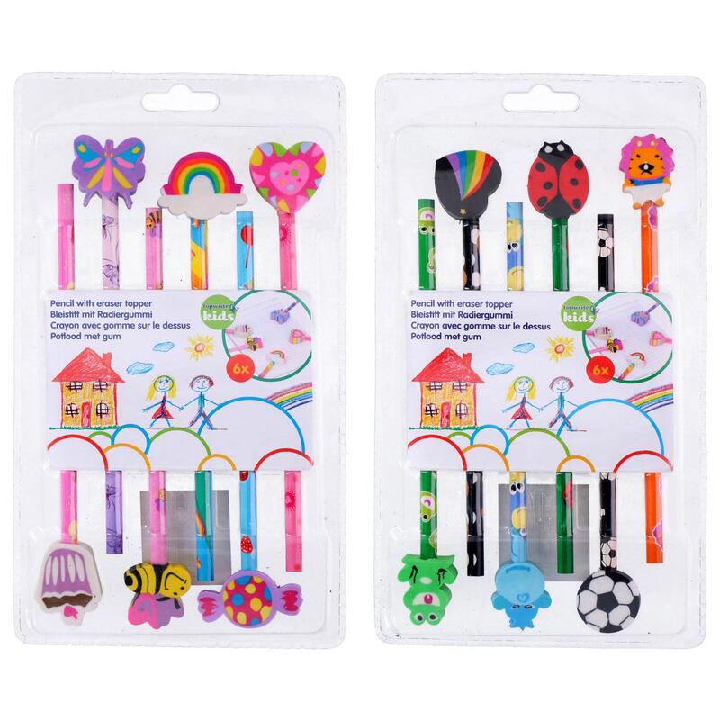 Topwrite Pencil & Eraser 6pcs Assorted
