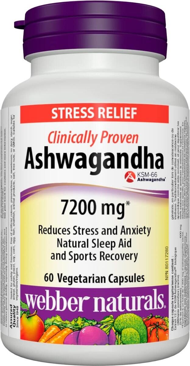 Webber Ashwagandha 7200mg 60 Vegetarian Capsules