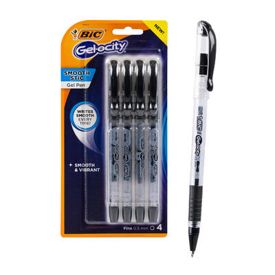 Bic Gelocity Stic 4pk Black